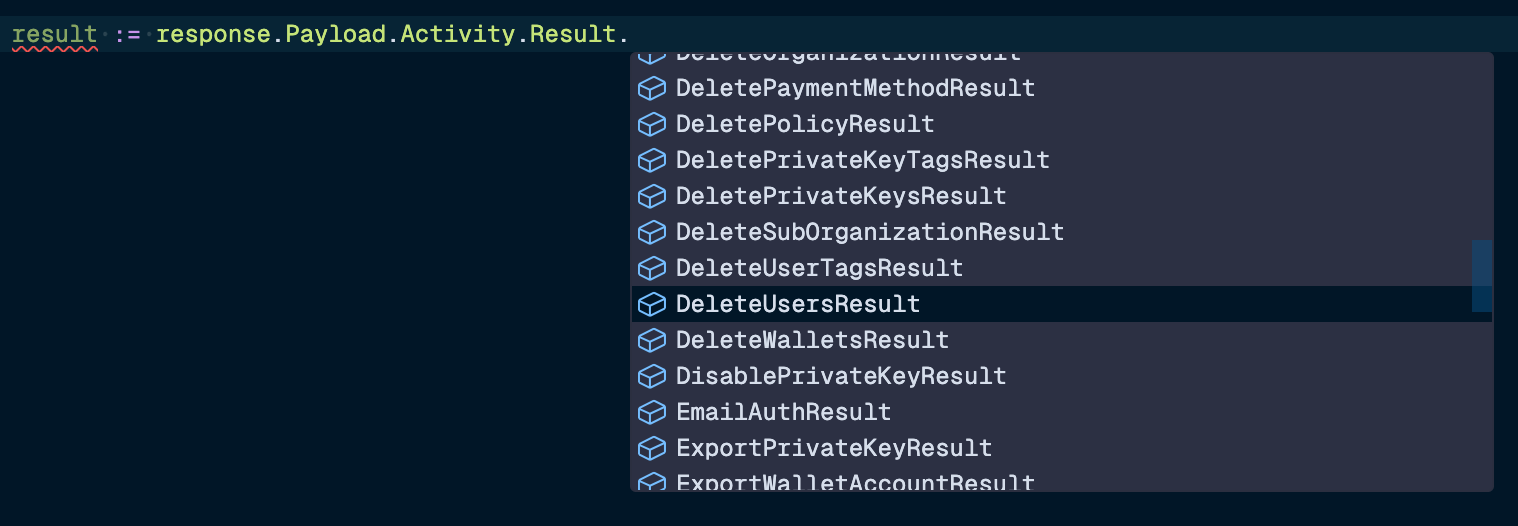 Polymorphic result